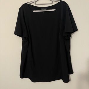 Lane Bryant Black Ruffle Sleeve Top - Size 20 Plus